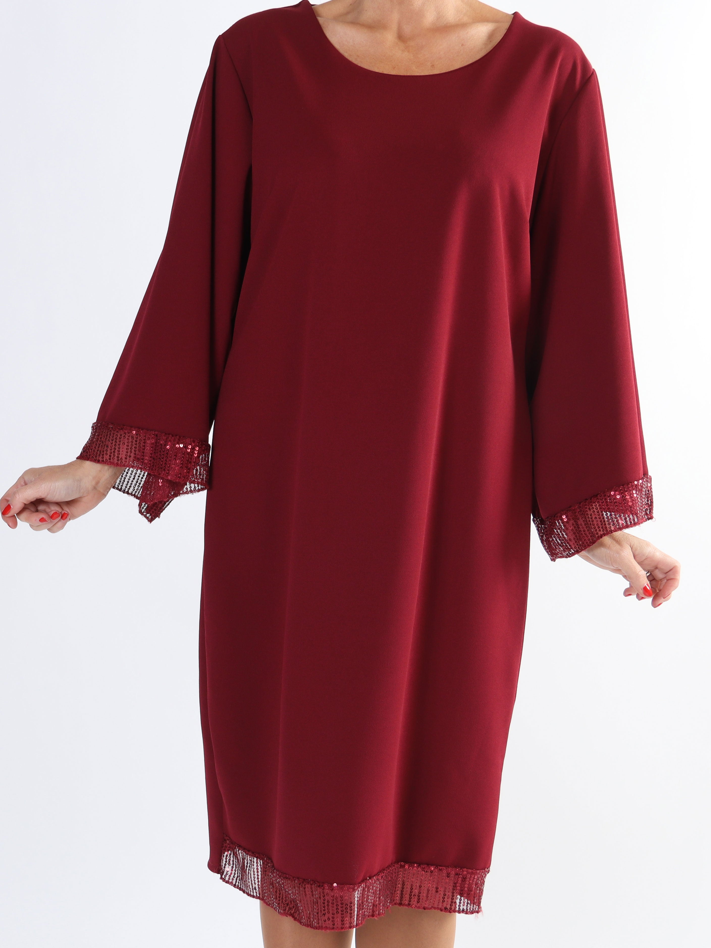 Lanza - Fin plus size kjole detaljeret med paillet kanter